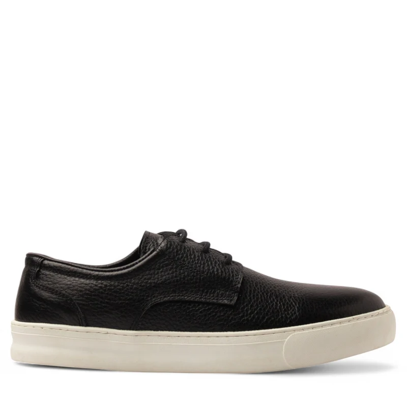 Men Black Leather Espadrilles #4789
