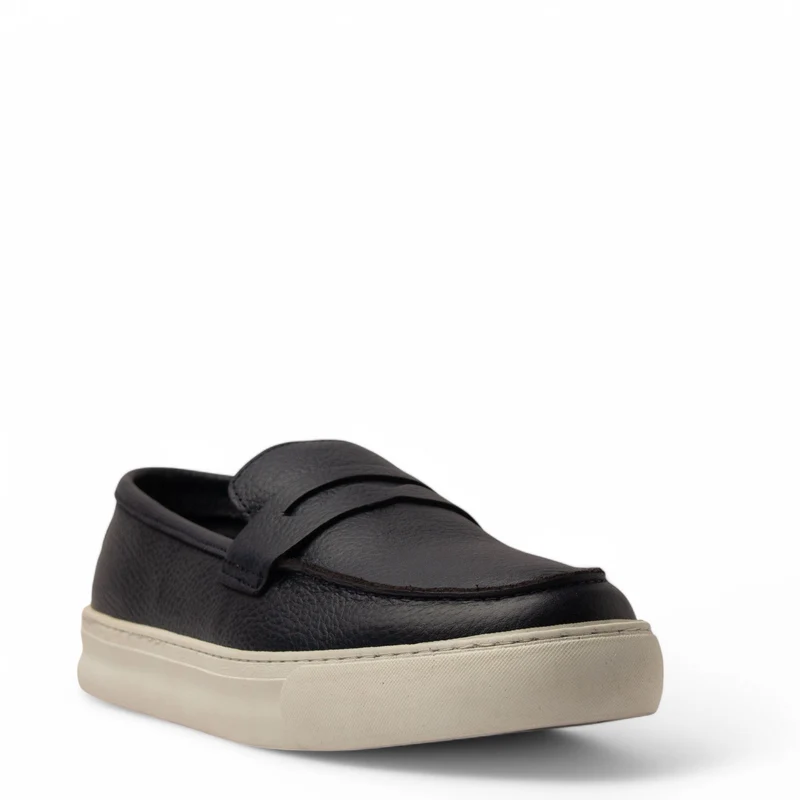Men Navy Leather Espadrilles #4787