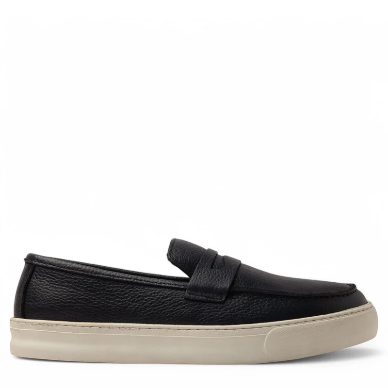 Men Navy Leather Espadrilles #4787