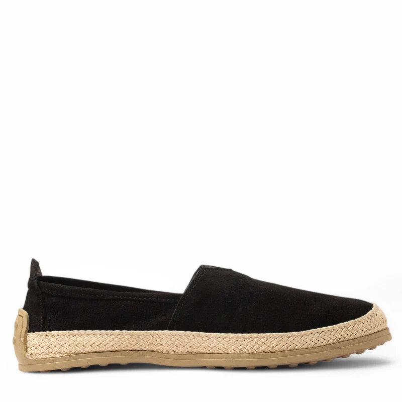 Men Black Chamois Espadrilles #4783