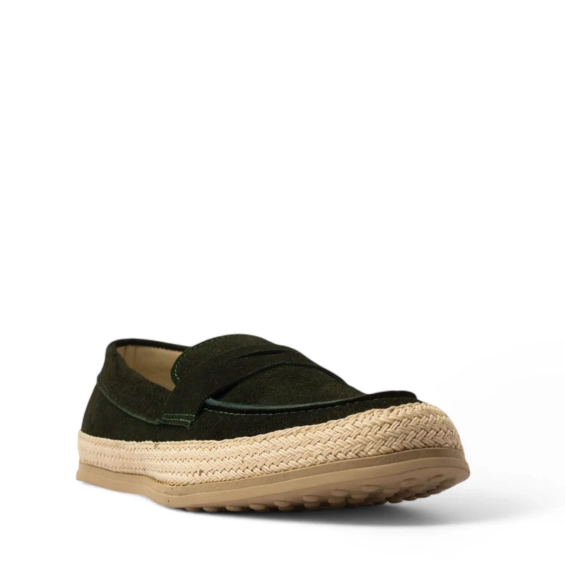 Men Green Chamois Espadrilles #4782