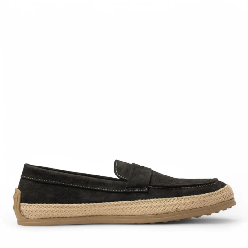 Men Grey Chamois Espadrilles #4780