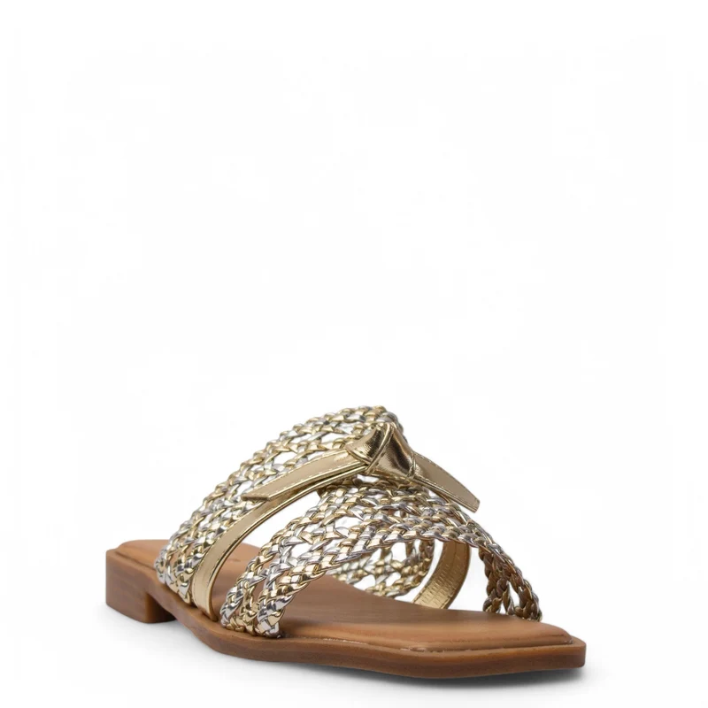 Europeon Union Women Gold Magdool Slipper #3893