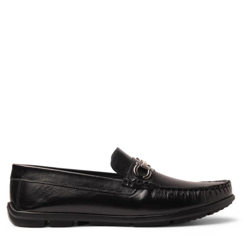 Men Black Leather Espadrilles #4775