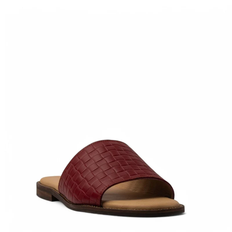 Women Maroon Leather Slipper #3717