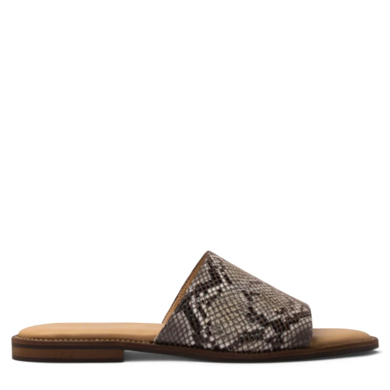 Women Brown Leather Slipper #3714