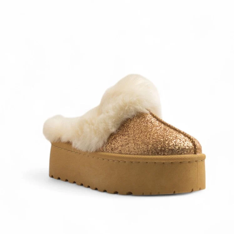 Europeon Union Women Gold Glitter Mules #3544