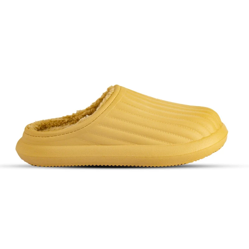 Europeon Union Women Beige Rubber Winter Slipper #2541
