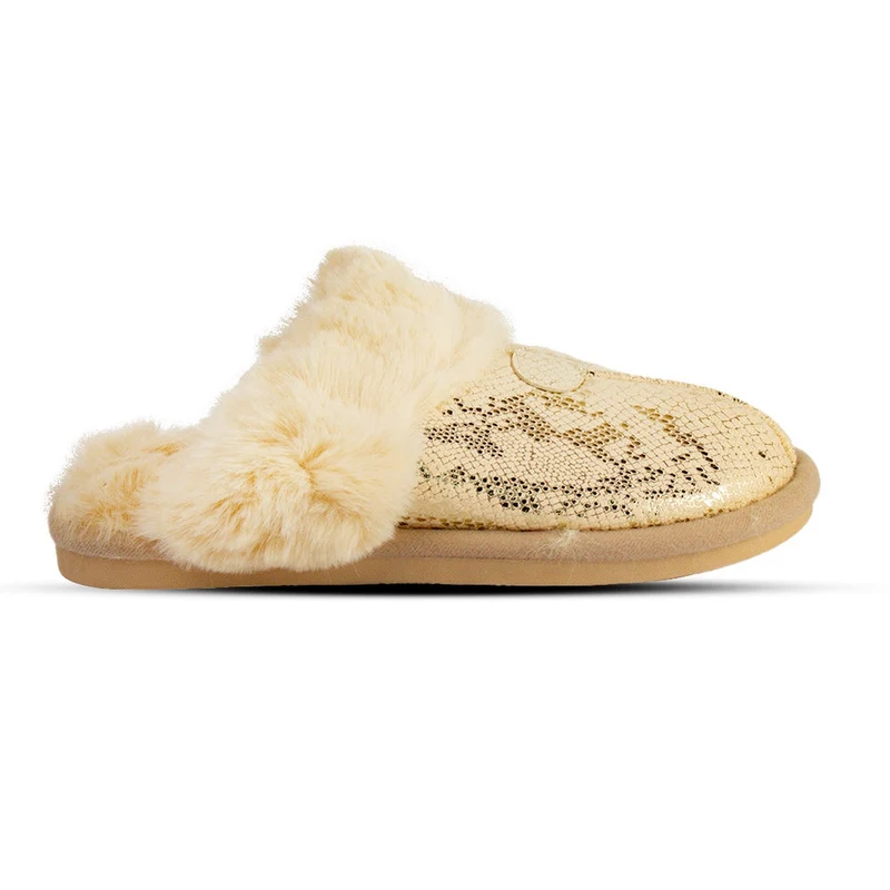 Europeon Union Women Gold Fur Winter Slipper #2583