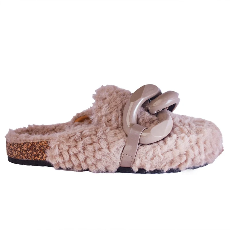 Europeon Union Women Cafe Fur Slipper #2457