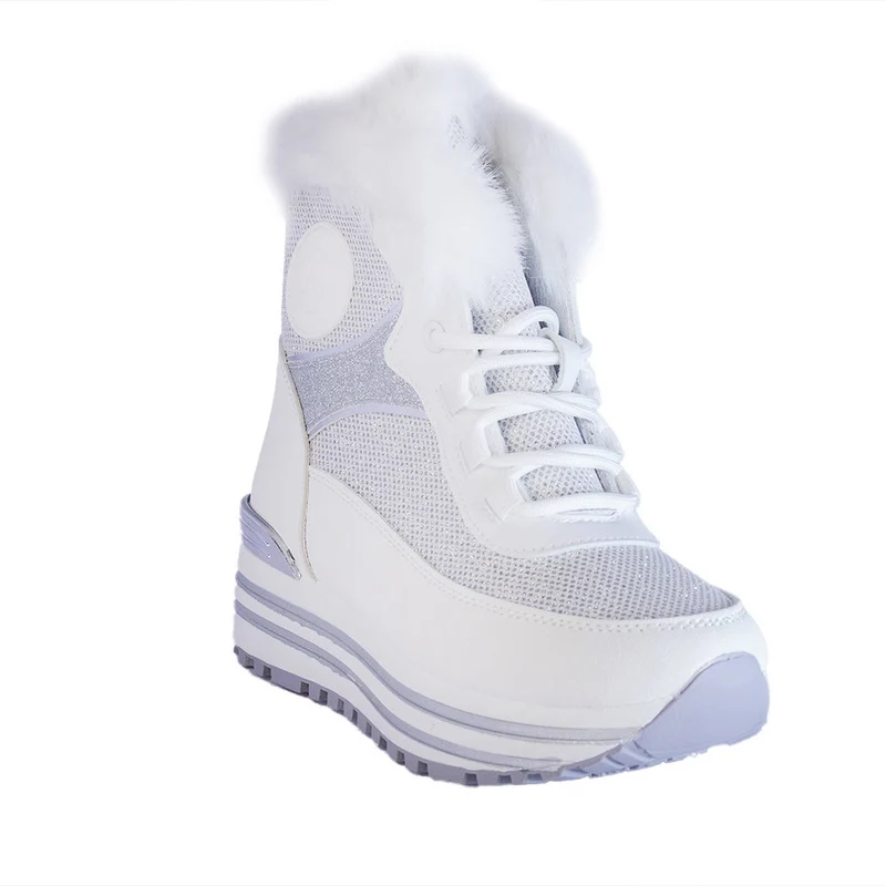 Europeon Union Women White Leather * Glitter Half Boot #2308