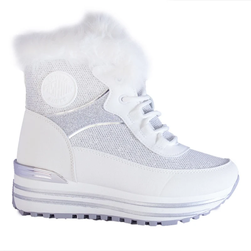 Europeon Union Women White Leather * Glitter Half Boot #2308