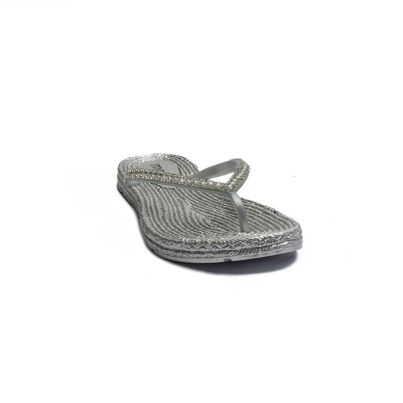 Europeon Union Women Silver Plastic Slipper #1914