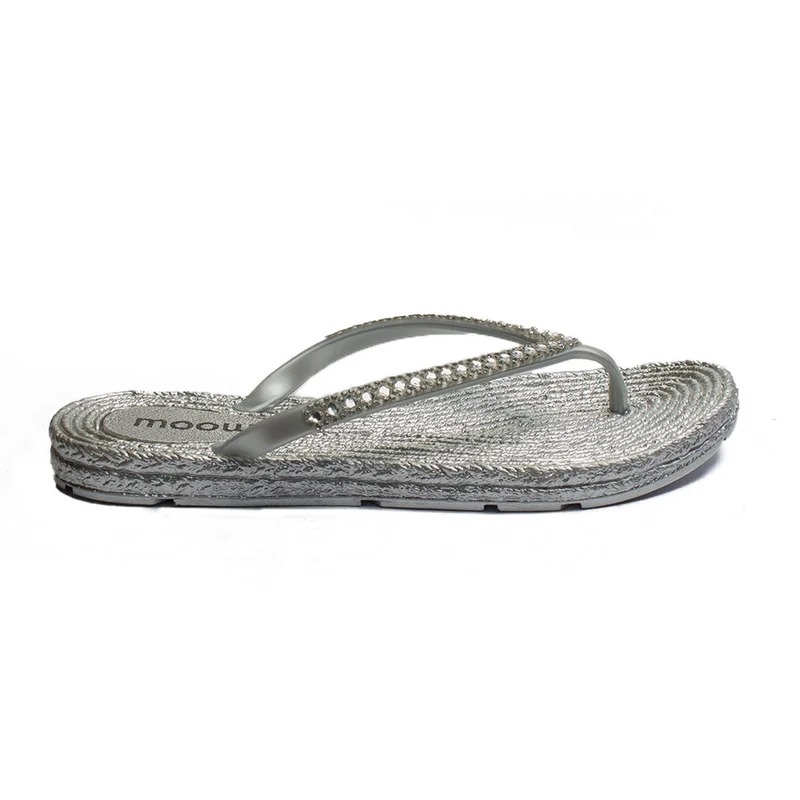 Europeon Union Women Silver Plastic Slipper #1914