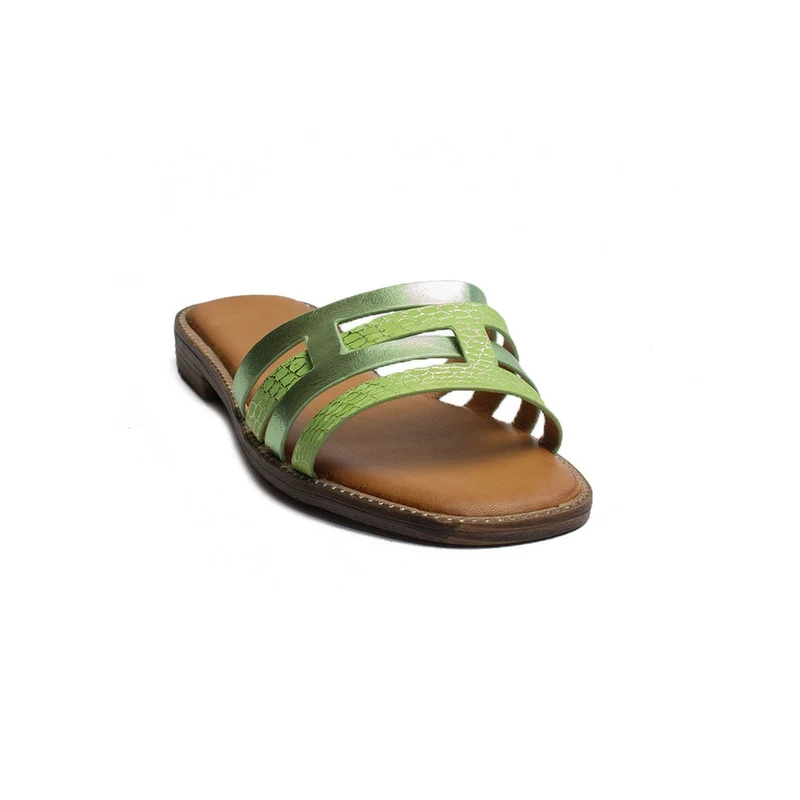 Europeon Union Women Green Leather Slipper #1884