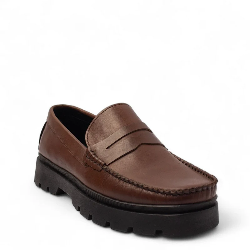 Men Brown Leather Shoes #4465