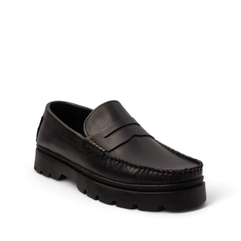 Men Black Leather Shoes #4464