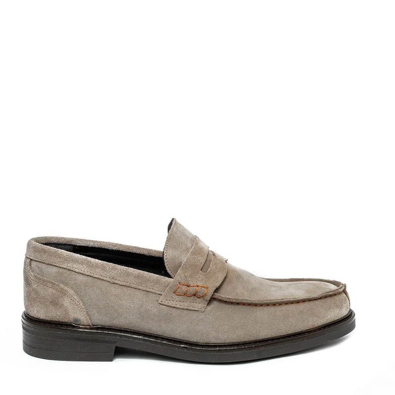 Italian Men Beige Chamois Shoes #3518