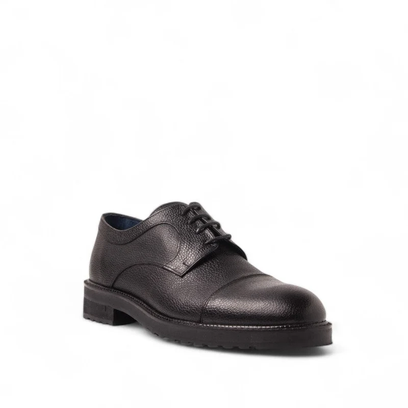 Men Black Leather Shoes #4624