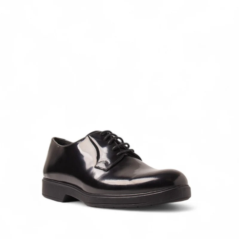 Men Black Vernis Leather Shoes #4619