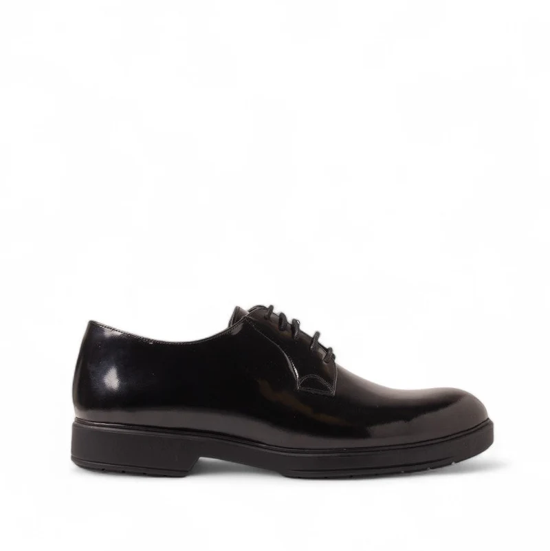 Men Black Vernis Leather Shoes #4619