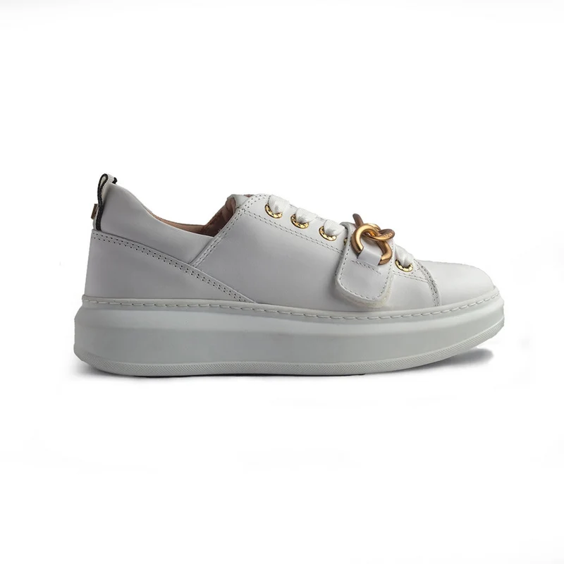 Italian Women White Leather Shoes #1268