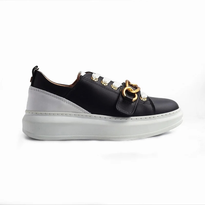Italian Women Black Leather Shoes #1267