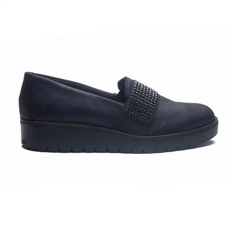 Italian Women Black Leather Shoes #1167