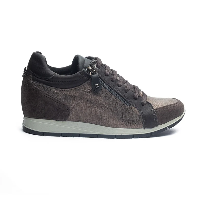 Italian Women Grey Leather Shoes #1157
