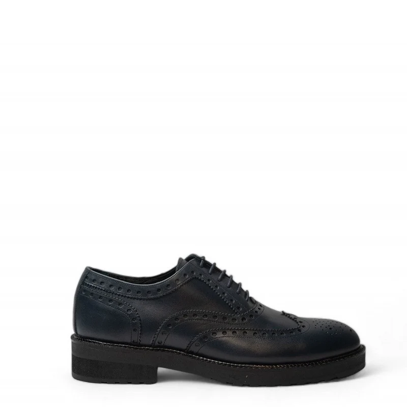 Men Navy Leather Shoe #4599