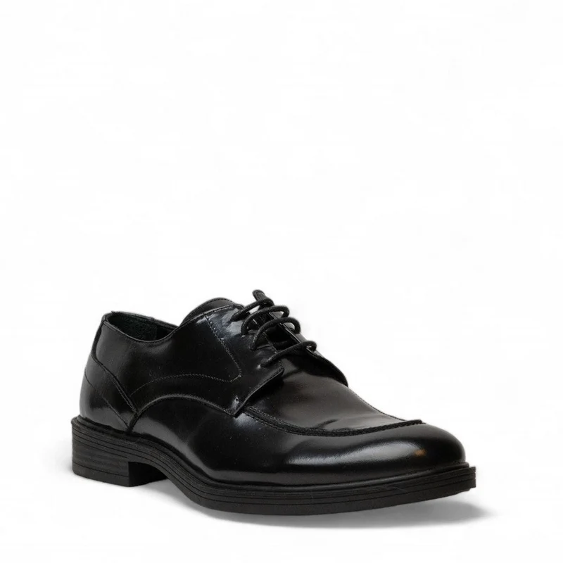 Men Black Vernis Leather Shoes #4596
