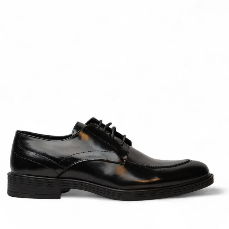 Men Black Vernis Leather Shoes #4596