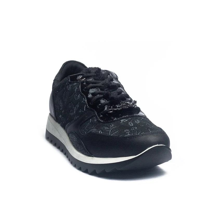 Italian Women Black Leather Shoes #1138