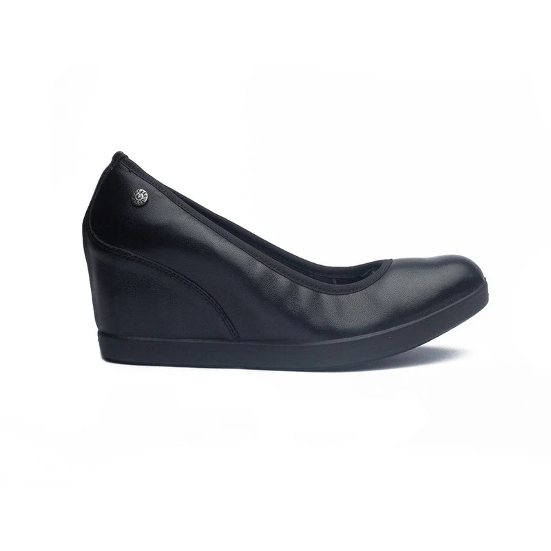 Italian Women Black Leather Shoes #1134