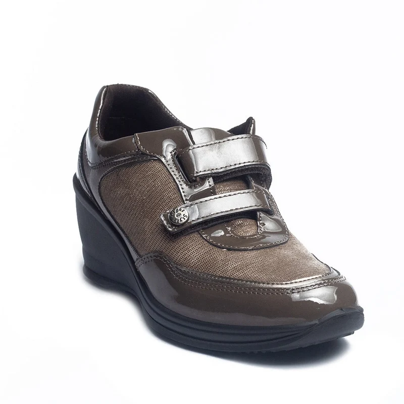 Italian Women Beige Leather Shoes #1012