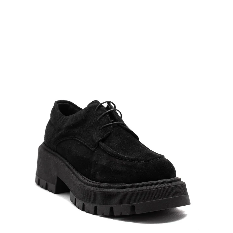 Italian Women Black Chamois Shoes #0160