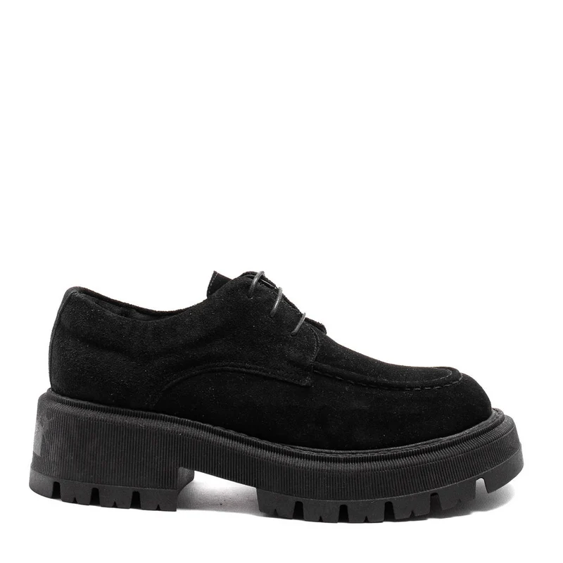 Italian Women Black Chamois Shoes #0160
