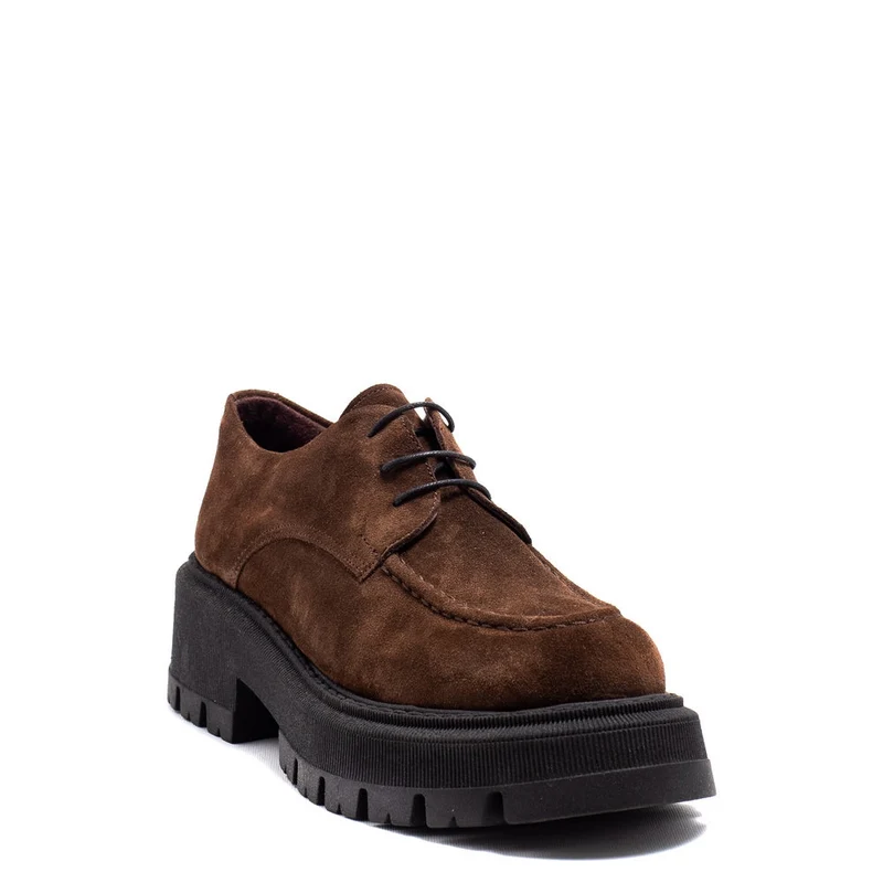 Italian Women Brown Chamois Shoes #0159