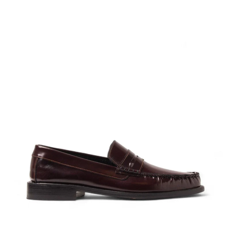 Men Maroon Vernis Leather Shoes #4646