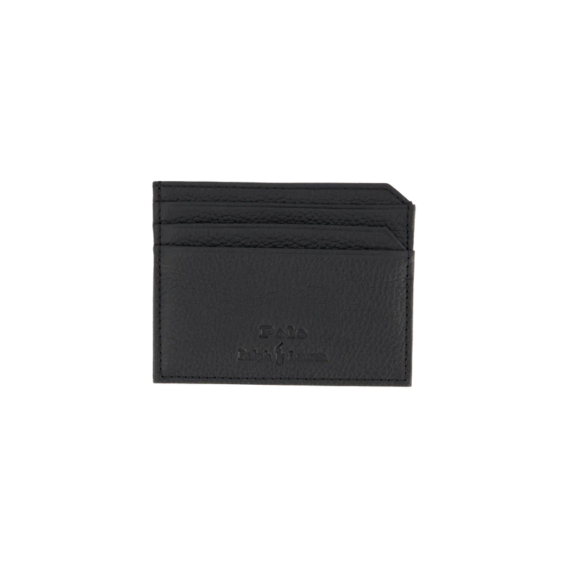 Pebbled Leather Card Case Black