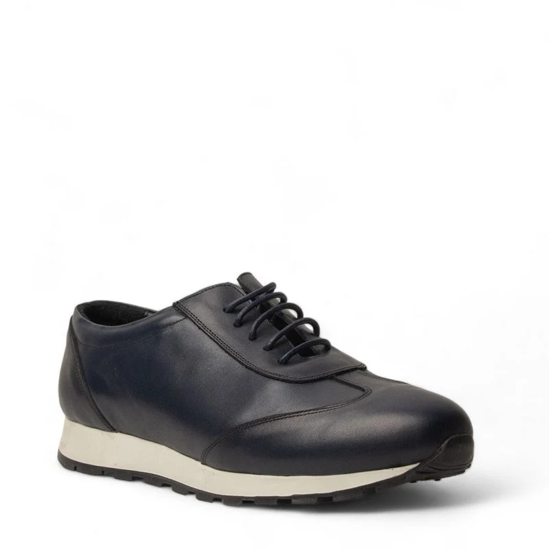 Men Navy Leather Shoe #4584
