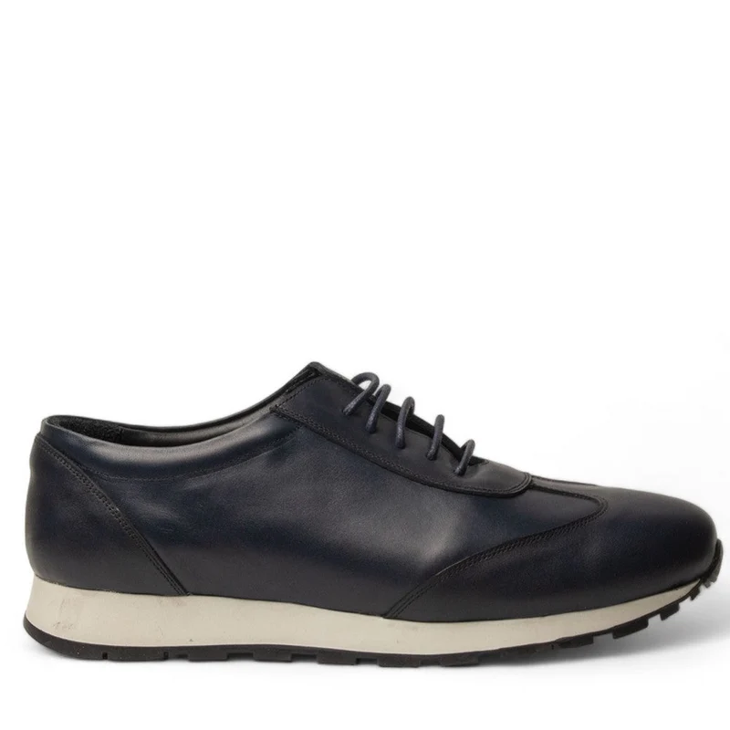 Men Navy Leather Shoe #4584