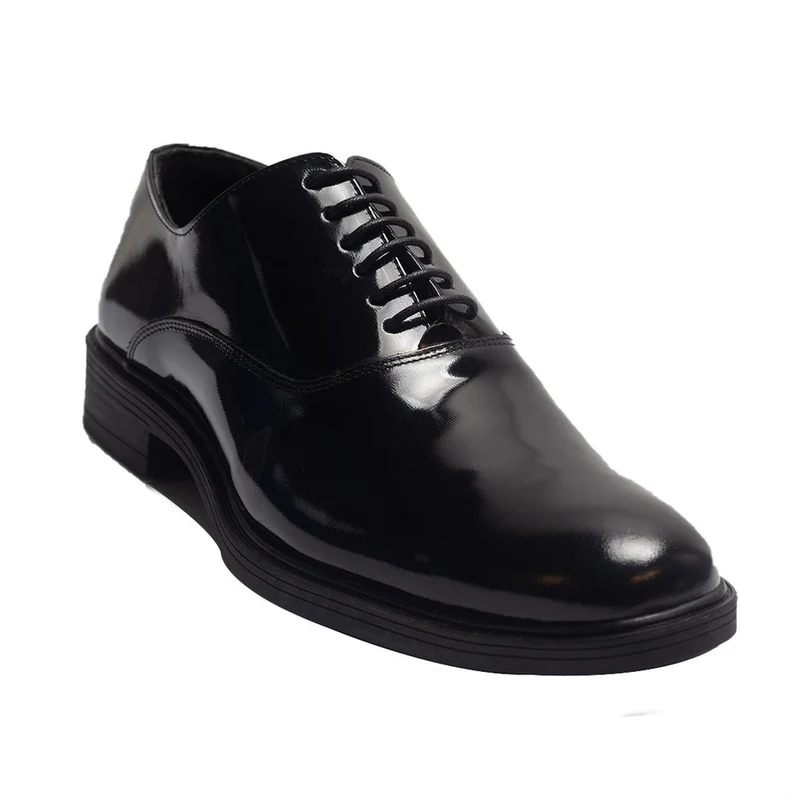 Men Black Vernis Leather Shoes #3955