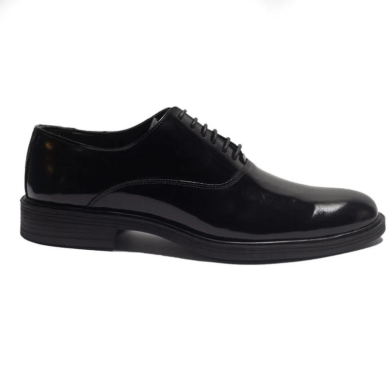 Men Black Vernis Leather Shoes #3955