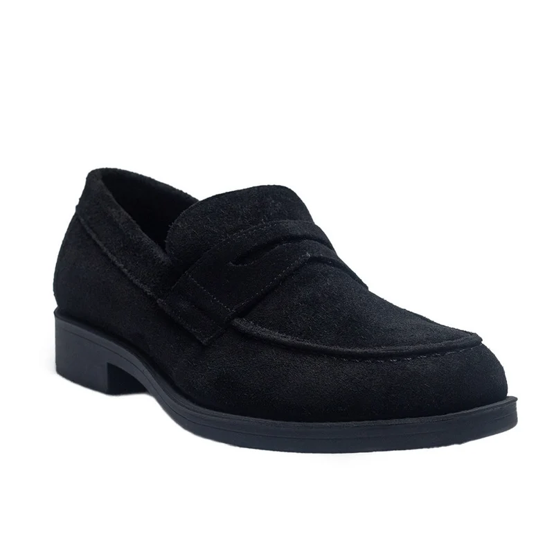 Men Black Chamois Shoes #3975