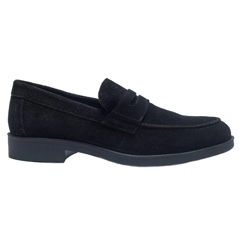 Men Black Chamois Shoes #3975