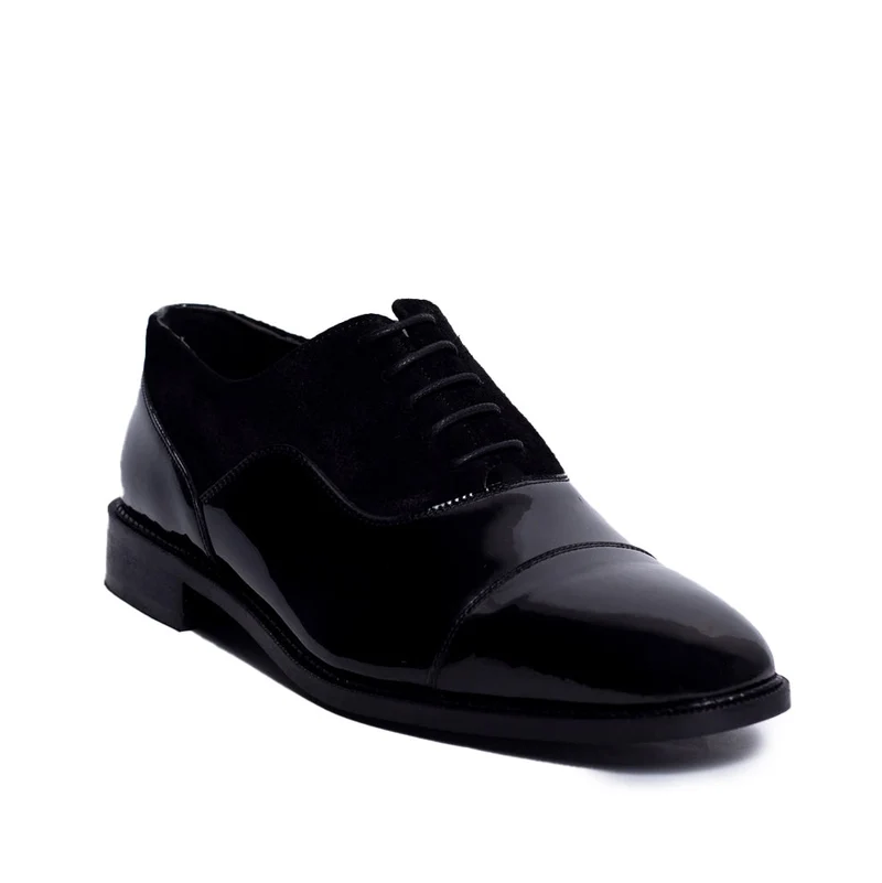 Men Black Leather * Chamois Shoes #3920