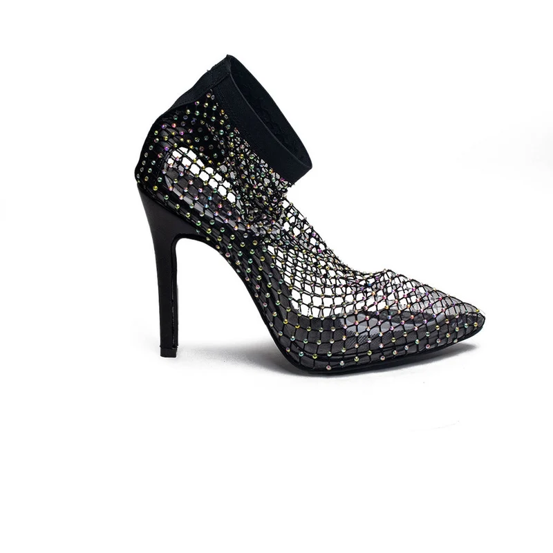 Turkish Women Black Plastic Heels #1705