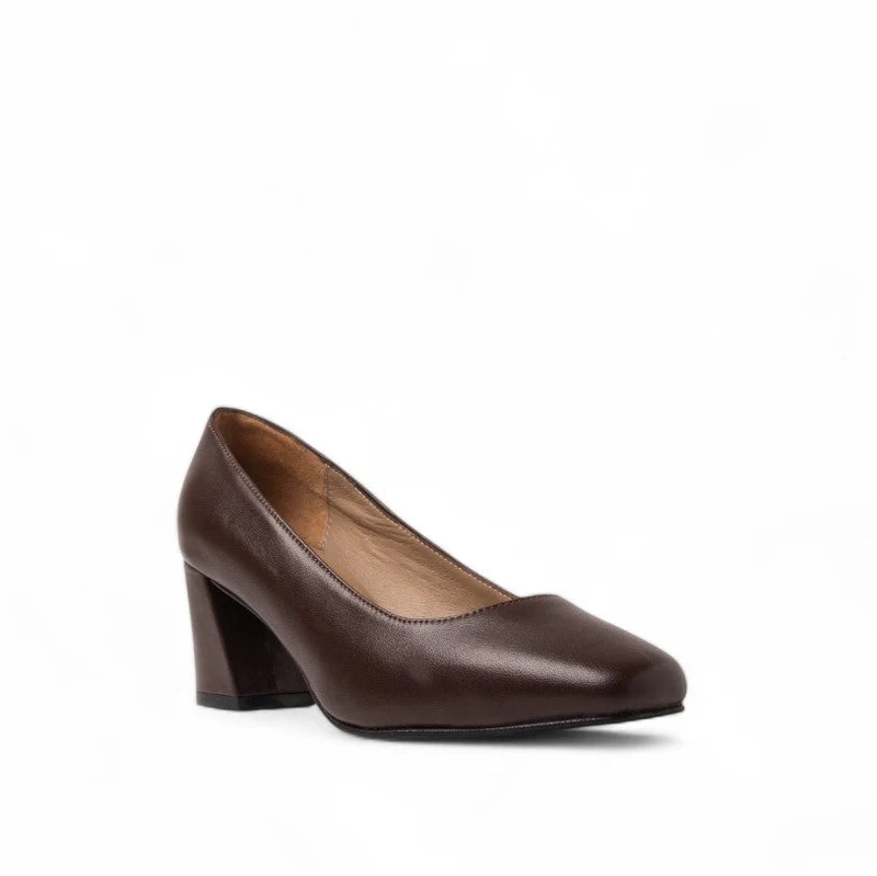 Women Brown Leather Shoes #3119