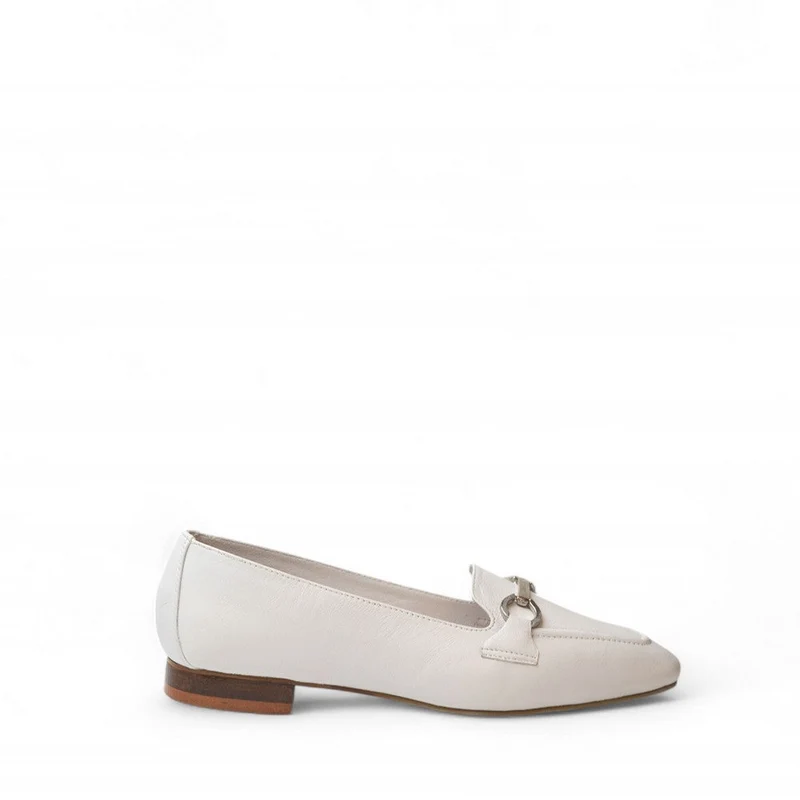 Women white Leather Shoes #3077